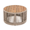 Rustic Industrial Table Set of 2,Coffee Table & Side Table with Woven Rope Design, Modern Functionality Stylish Table Set for Living Room and Home Decor-Rope Beige