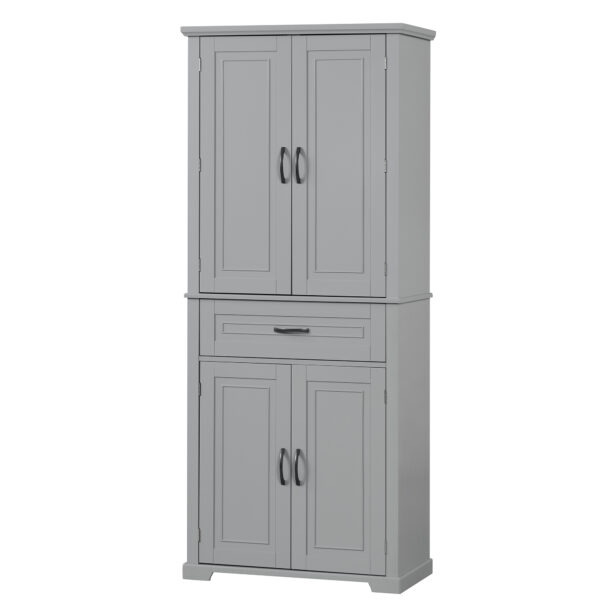 Bathroom Storage Cabinet with Doors and Drawer, Multiple Storage Space, Adjustable Shelf, Grey (Old Sku:WF308204AAE)