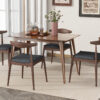 Set of 2 Rubberwood Dining Chairs with Ergonomic Backrest & Comfort Cushions, Walnut+Charcoal (same sku: 59296.00F)