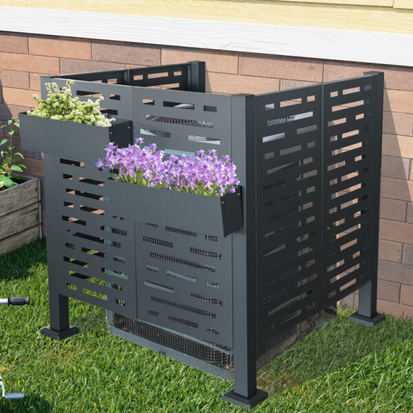 ae3ede15a60747cc8805b0c317611f01_29b40830de41fc83c82495c243d6594f 3.5 x3.5 FT Air Conditioner Fence for Outdoor Units, Metal Privacy Fence Cover, Perfect to Conceal Air Conditioning Units (W540133742)
