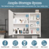 Modern 32 x 28 inches Aluminium Bathroom Cabinets, Medicine Cabinets with Mirrors and LED Lights, Bathroom Lockers with Multilevel Storage Compartments and Towel Rails