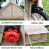 Inflatable Tent With Pump,Glamping Tents For 4-6 Person, Easy Setup 4 Season Waterproof Outdoor Tent,Waterproof Luxury Glamping Tent with 12 Mesh Window