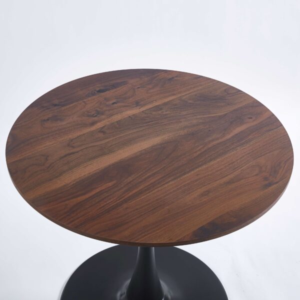 b01901a674da4efaa12b44313172b558_20231225_e032cb447edfe06827367ab31690aaa2 31.5"BLACK AND WALNUT Tulip Table Mid-century Dining Table for 2-4 people With Round Mdf Table Top, Pedestal Dining Table, End Table Leisure Coffee Table