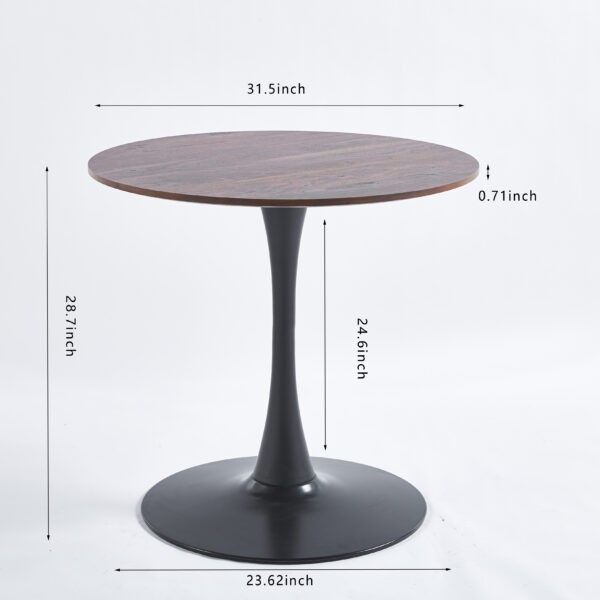 b071dea1da07418e935abadaf4cefa8a_20231226_b42be6f28ecb9acf1abc1ab527c7ae1c 31.5"BLACK AND WALNUT Tulip Table Mid-century Dining Table for 2-4 people With Round Mdf Table Top, Pedestal Dining Table, End Table Leisure Coffee Table