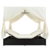 U_STYLE Outdoor Patio Wicker Sunbed Daybed with Cushions, Adjustable Seats