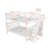 Stairway Full-Over-Full Bunk Bed with Storage and Guard Rail for Bedroom, Dorm, White color