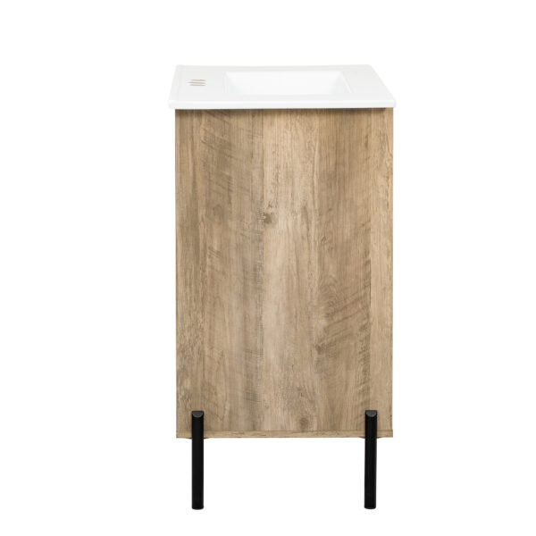 30" Modern Wood Fixture Bathroom Vanity, Bathroom Cabinet with Sliding Drawer, Bathroom Storage Cabinet with Ceramic Basin Sink Top, Single Bathroom Vanities Cabinet with Doors and Open Shelf