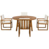 5-Piece Outdoor Patio Dining Set Acacia Wood Outdoor Dining Set Patio Furniture Set with Four  Armchairs and a Table for Garden, Balcony, Backyard, Beige