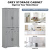 Bathroom Storage Cabinet with Doors and Drawer, Multiple Storage Space, Adjustable Shelf, Grey (Old Sku:WF308204AAE)