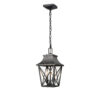 Outdoor Pendant Light Fixture, Black Farmhouse Outdoor Pendant Lights for Porch with Clear Glass, Modern Rectangular Exterior Hanging Lantern Light Fixtures (1 pack)