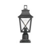 Outdoor Post Light, Black Pole Lantern Lighting Fixture with Pier Mount Base Hard Wired, Outdoor Column Lights Exterior Lamp Post Lantern with Glass for Garden Yard Patio Path (1 pack)