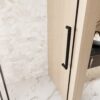 Frameless Single sliding shower door  60 "W x 76" H, 1/4 "(6 mm) Clear Tempered Glass, Explosion Proof Film, Stainless Steel Handle Square Tube Track ,Matte Black