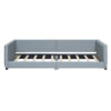 Queen Size & Twin XL Size Upholstered Platform Bed, Mother & Child Bed, PU Leather, Gray