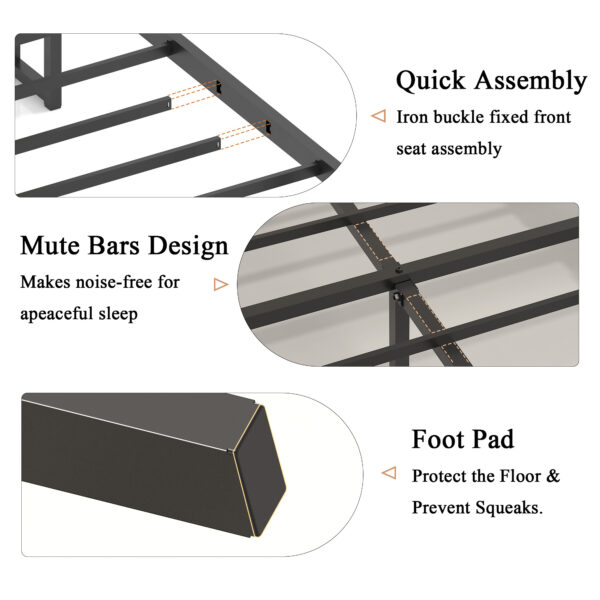 b56c08f07aa0464faba76f2f1e3d8b92_6e8a419455649aac24f8e49c2cb29103 Full size bed frame, wooden platform bed frame, with storage and 2 USBs, no noise, no need for box springs, easy to assemble tools, large storage space under the bed, Antique Gray