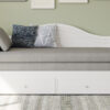 Twin Size Wood Daybed Extended Bed with Storage Drawers Wooden Sofa Bed for Living Room Guest Room, White