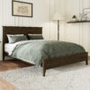Modern Solid Wood Queen Size Platform Bed with Sturdy Wooden Slats Support,No Box Spring Needed, Espresso