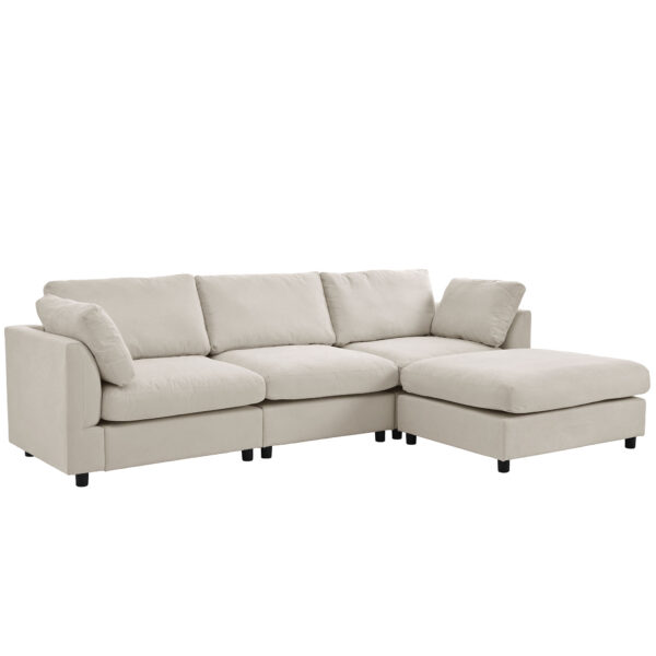 U_STYLE Upholstery Convertible Sectional Sofa, L Shaped Couch with Reversible Chaise