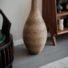 39-inch Tall Artificial Rattan Floor Vase in Elegant Beige - Statement Piece for Living Room Decor, Entryway, or Hallway - Versatile Home Accent for Dried or Silk Floral Arrangements