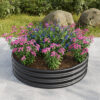 47.24*11.4" Tall Round Raised Garedn Bed,Metal Raised Beds for Vegetables, Outdoor Garden Raised Planter Box, Backyard Patio Planter Raised Beds for Flowers, Herbs, Fruits Black