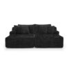 Two-seater lazy sofa lounge chair,Compressed sofa no assembly required, made of velvet fabric, fluffy modern  lounge chair, used for indoor living rooms and bedrooms-Black