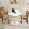 31.50"Modern Octagonal Coffee Table with MDF Table Top,Metal Base, for Dining Room, Kitchen, Living Room,White
