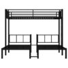 Twin over Twin & Twin Bunk Beds for 3, Twin XL over Twin & Twin Bunk Bed Metal Triple Bunk Bed, Black