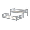 Twin Over Twin Bunk Bed with Slide and Ladder, Gray (Old SKU:LT000108AAE)