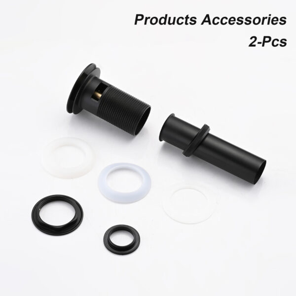 2 Pcs Bathroom Sink Drain with Overflow, Vessel Sink Lavatory Vanity Pop Up Drain Stopper, 304 Stainless Steel