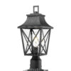 Outdoor Post Light, Black Pole Lantern Lighting Fixture with Pier Mount Base Hard Wired, Outdoor Column Lights Exterior Lamp Post Lantern with Glass for Garden Yard Patio Path (2 pack)