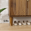 Shoe Storage Cabinet with 2 Flip Drawers,Free standing Shoe  Cabinet with Metal Handles for Entryway,Shoe Rack Cabinet with line groove design,23.6"W