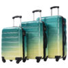 Hardshell Luggage Sets 3 Piece Gradient Color Expandable Suitcase with Spinner Wheels and TSA Lock Lightweight 20" 24" 28" Available,Green+Yellow