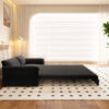 66" Queen Pull Out Sofa Bed, 3-in-1 Convertible Sleeper Sofa with Side Storage,Multi-Functional Velvet Loveseat Bed for Living Room,Bedroom,Apartment,Office.(Old Sku:W1885P154638/W1885P214784)