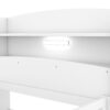 Wood Twin Size Platform Bed with Built-in LED Light, Storage Headboard and Guardrail, White