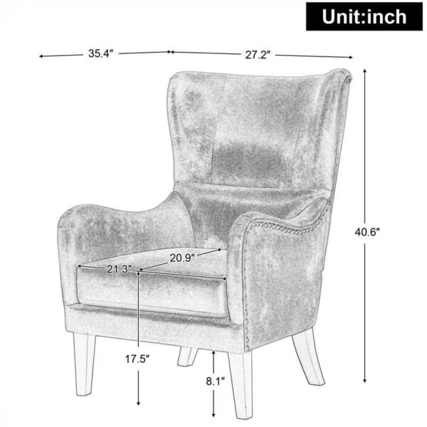 Mirod Hi-back Vintage Distressed Lounge Chair with Ottoman,Classic Tufted Design & Nailhead Trim for Living Room, Study, Bedroom