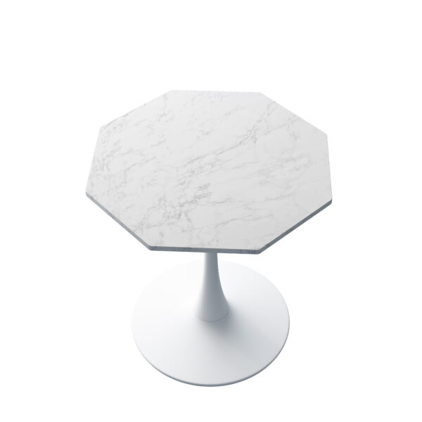 c0e1c011ed6a447e992da0b9ff6edeb5_20231019_a5ca687f2eaeb6566fc1f16bf5909767 31.50"Modern Octagonal Coffee Table with Printed White Marble Table Top,Metal Base, for Dining Room, Kitchen, Living Room