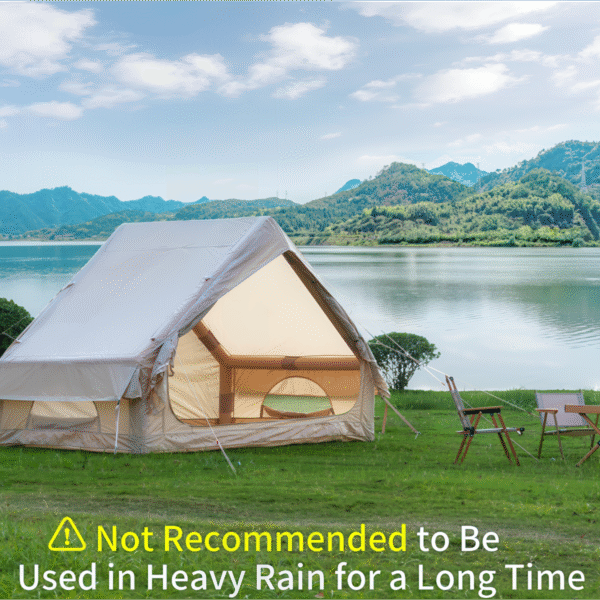 Inflatable Tent With Pump,Glamping Tents For 4-6 Person, Easy Setup 4 Season Waterproof Outdoor Tent,Waterproof Luxury Glamping Tent with 12 Mesh Window