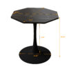 31.50"Modern Octagonal Coffee Table with Printed Black Marble Table Top,Metal Base, for Dining Room, Kitchen, Living Room