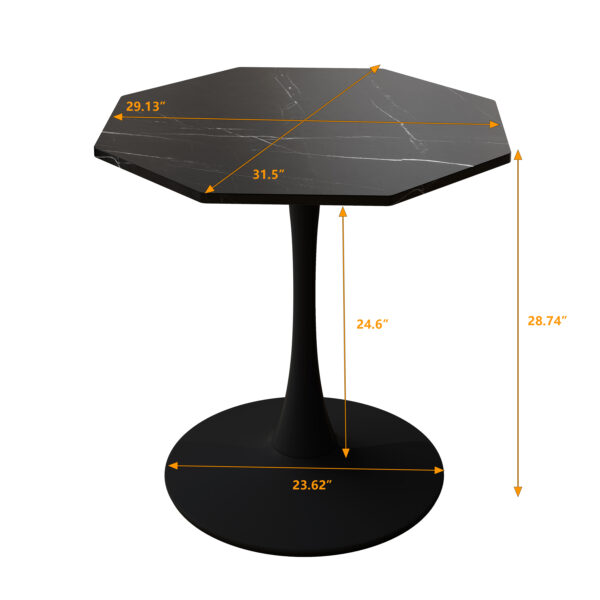 c110393aa3634f0cbd5ea4fff4895fa0_20231019_f1421dedc8c871060023a745339bec3b 31.50"Modern Octagonal Coffee Table with Printed Black Marble Table Top,Metal Base, for Dining Room, Kitchen, Living Room