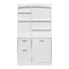 Bathroom Storage Cabinet with Tilt-Out Hamper, 70.9'' Tall Free Standing Organizer with Drawers & Adjustable Shelves, MDF Linen Tower with Steel Handles, White Finish