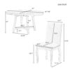 TREXM 5-Piece Farmhouse Dining Table Set Wood Round Extendable Dining Table and 4 Upholstered Dining Chairs (Natural Wood Wash)