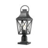 Outdoor Post Light,Lamp Post Light Fixture,Post Lantern with Pier Mount Base,Textured Black,21.3in,Suitable for Gardens, Yards or Entrances (2 pack)