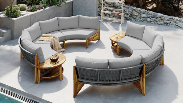 U_STYLE 6 - Person Outdoor Seating Group with Cushions and A Coffee Table(old sku:WY000379AAE)