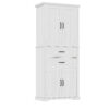 Storage Cabinet with Multi-Functional Storage Space for Kitchen/Bathroom/Dining Room/Living Room , 2 Drawers with Slide Rails, Adjustable Shelf, White