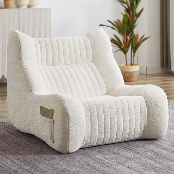 Bean Bag Chair for Adults with Armrests - Oversized Comfy Beanbag Lounge Lazy Floor Sofa Accent Chair for Living Room, Bedroom