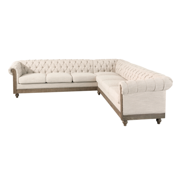 Mirod Comfy Large Sectional Sofa with Wooden Legs, Retro Style for Living Room
