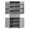 Bathroom Storage Cabinet with Doors and Drawer, Multiple Storage Space, Adjustable Shelf, Grey (Old Sku:WF308204AAE)