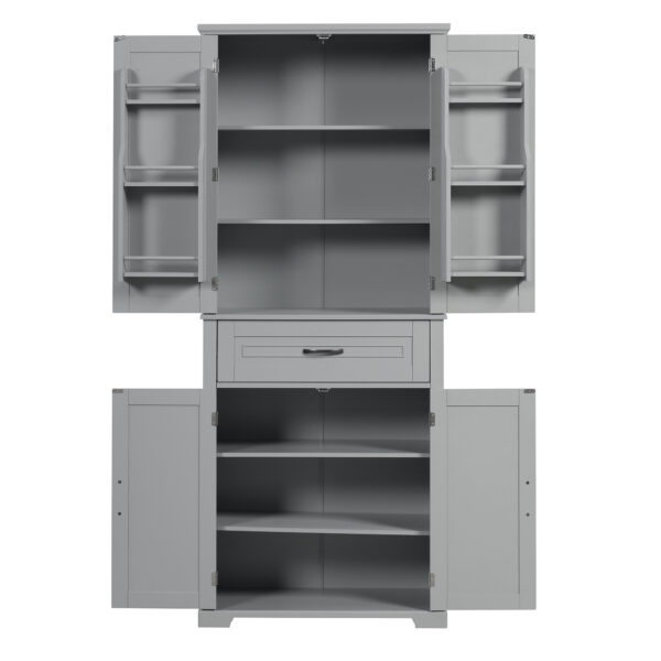 Bathroom Storage Cabinet with Doors and Drawer, Multiple Storage Space, Adjustable Shelf, Grey (Old Sku:WF308204AAE)