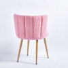 Modern pink dining chair(set of 2 ) with iron tube wood color legs, shorthair cushions and comfortable backrest, suitable for dining room, living room, cafe, simple structure.