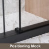 Frameless Single sliding shower door  60 "W x 76" H, 1/4 "(6 mm) Clear Tempered Glass, Explosion Proof Film, Stainless Steel Handle Square Tube Track ,Matte Black