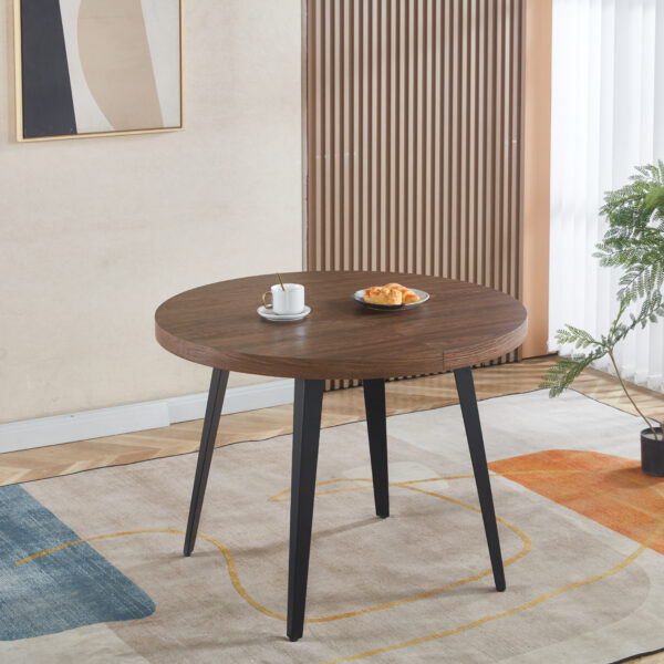 ce340eaeb3634e5aa53c1f86988b677c_a95593b0d9c5df1a63901fbc9aeec2e9 Extendable table,DINING TABLE,OFFICE TABLE,COFFEE TABLE,metal leg,MDF top,100/140/180x100x75cm,WALNUT COLOR